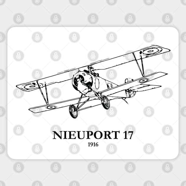 Nieuport 17 World War I Fighter Plane Sticker by Lakeric